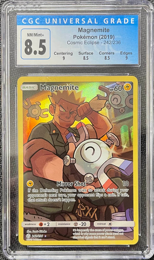 Graded Pokemon - Magnemite (242/236) Cosmic Eclipse CGC 8.5