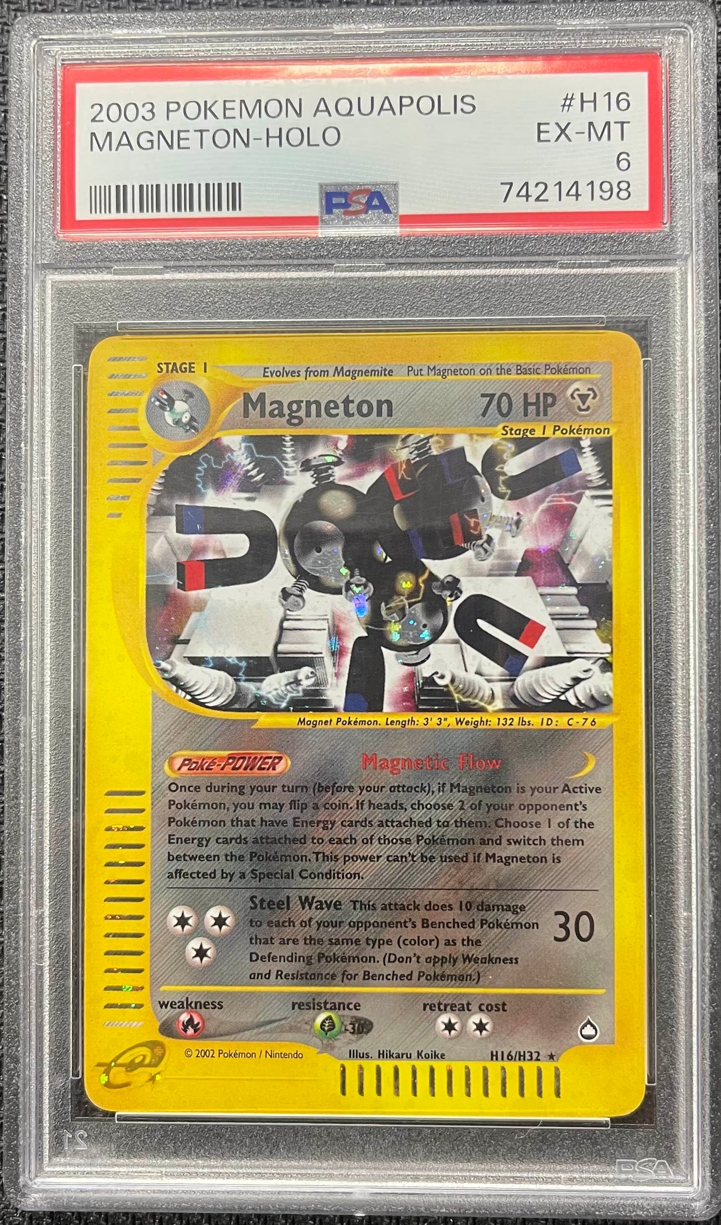 Graded Pokemon - Magneton (H16/H32) Aquapolis PSA 6