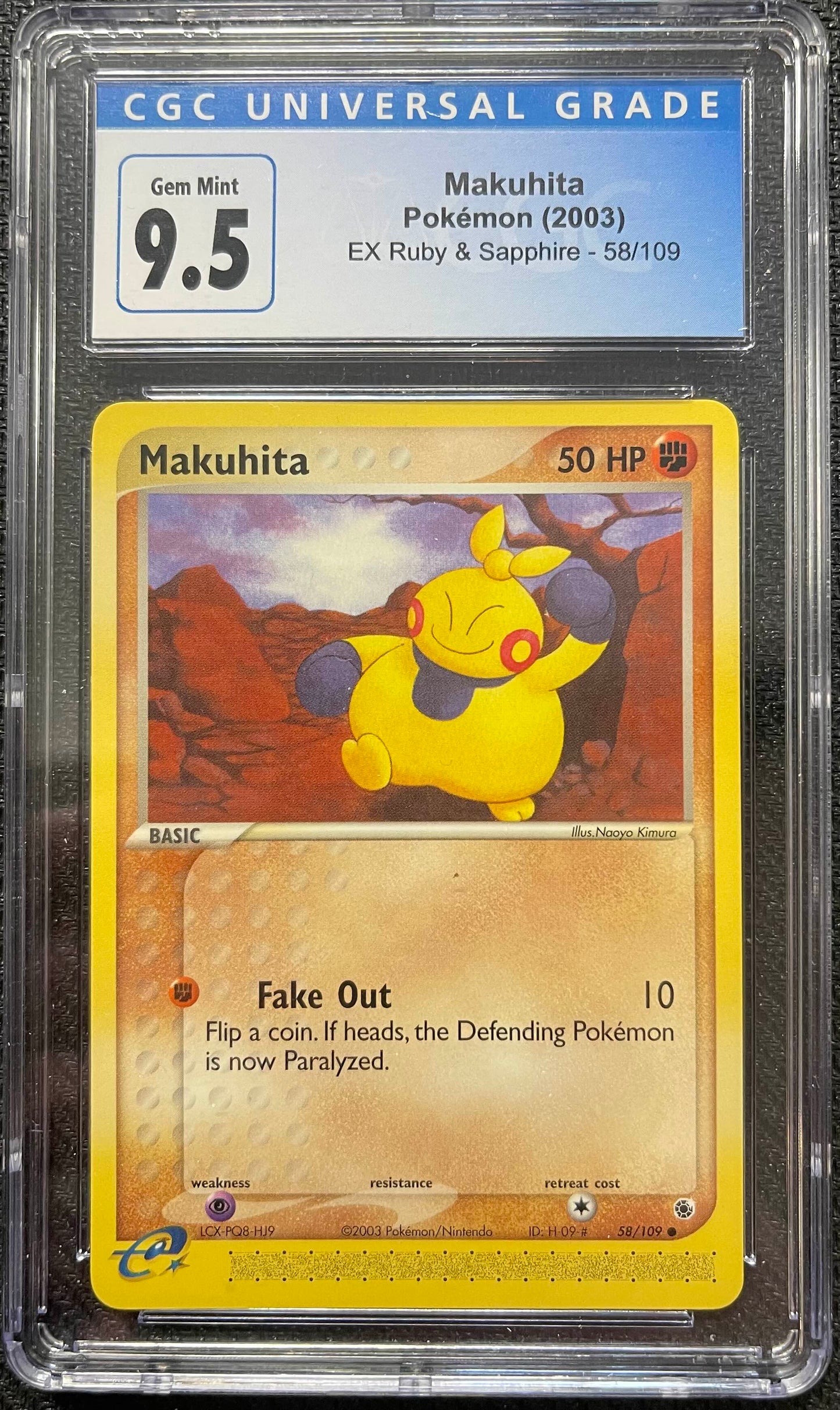 Graded Pokemon - Makuhita (58/109) EX Ruby & Sapphire CGC 9.5