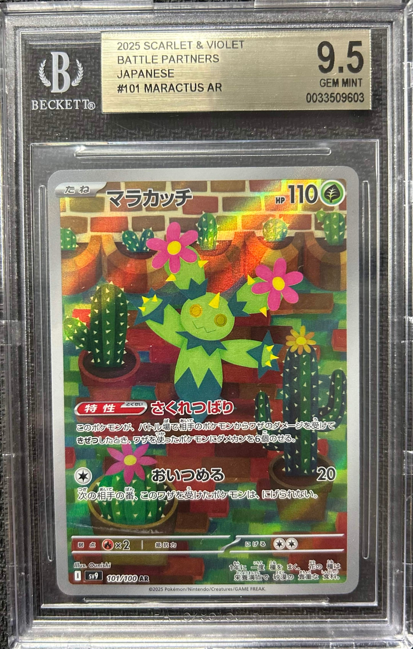 Graded Pokemon - Maractus (101/100) Battle Partners BGS 9.5