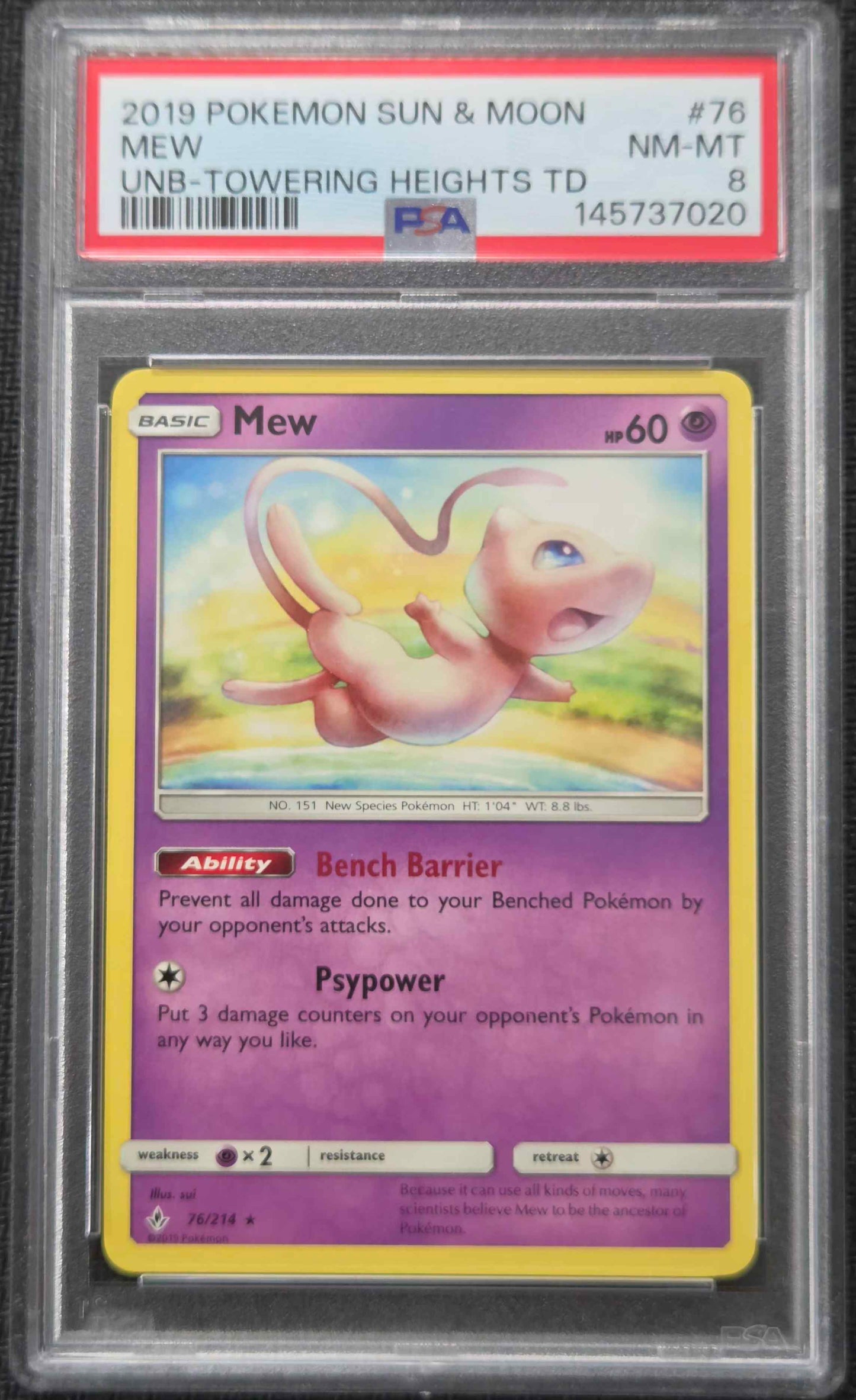 Graded Pokemon - Mew (76/214) Unbroken Bonds PSA 8