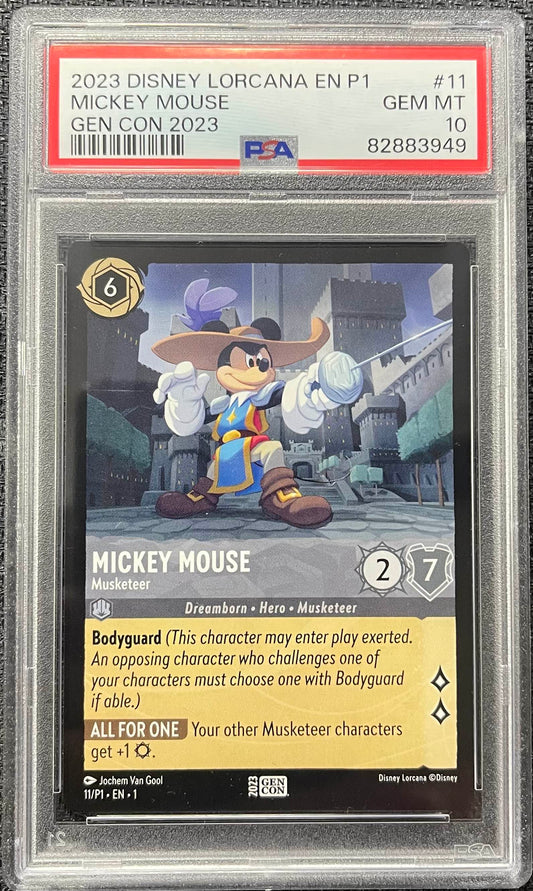 Graded Lorcana - Mickey Mouse (11/P1) Gen Con 2023 PSA 10