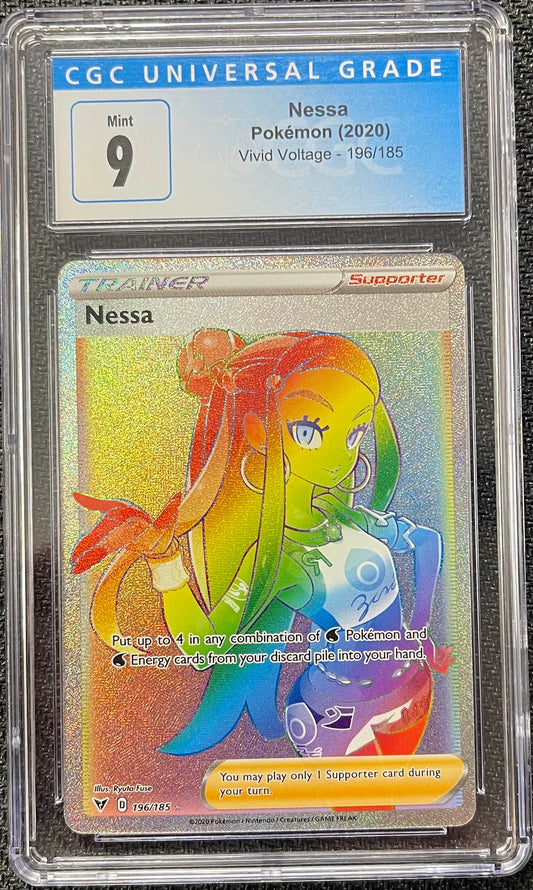 Graded Pokemon - Nessa (196/185) Vivid Voltage CGC 9