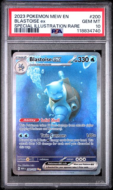 Graded Pokemon - Blastoise ex (200/165) 151 PSA 10