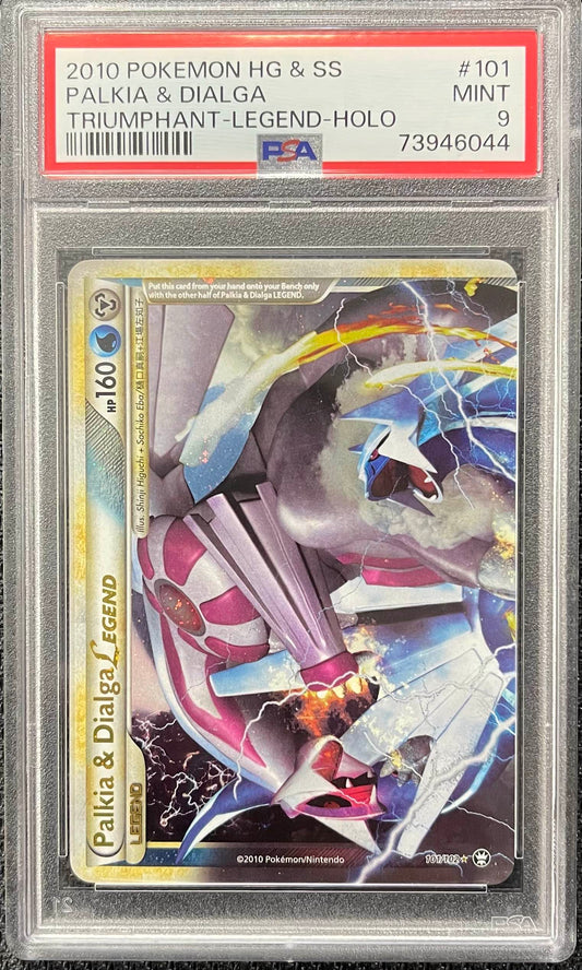 Graded Pokemon - Palkia & Dialga (101/102) Triumphant Legend PSA 9