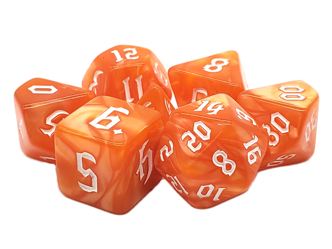 Pearl Drop - Orange RPG Dice Set