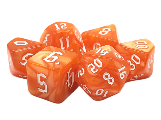 Pearl Drop - Orange RPG Dice Set
