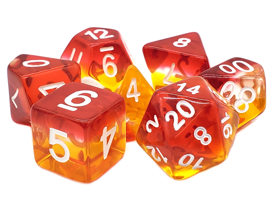 Gradients - Translucent Phoenix Rising RPG Dice Set