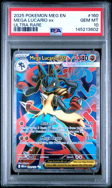 Graded Pokemon - Mega Lucario ex (160/132) Mega Evolution PSA 10