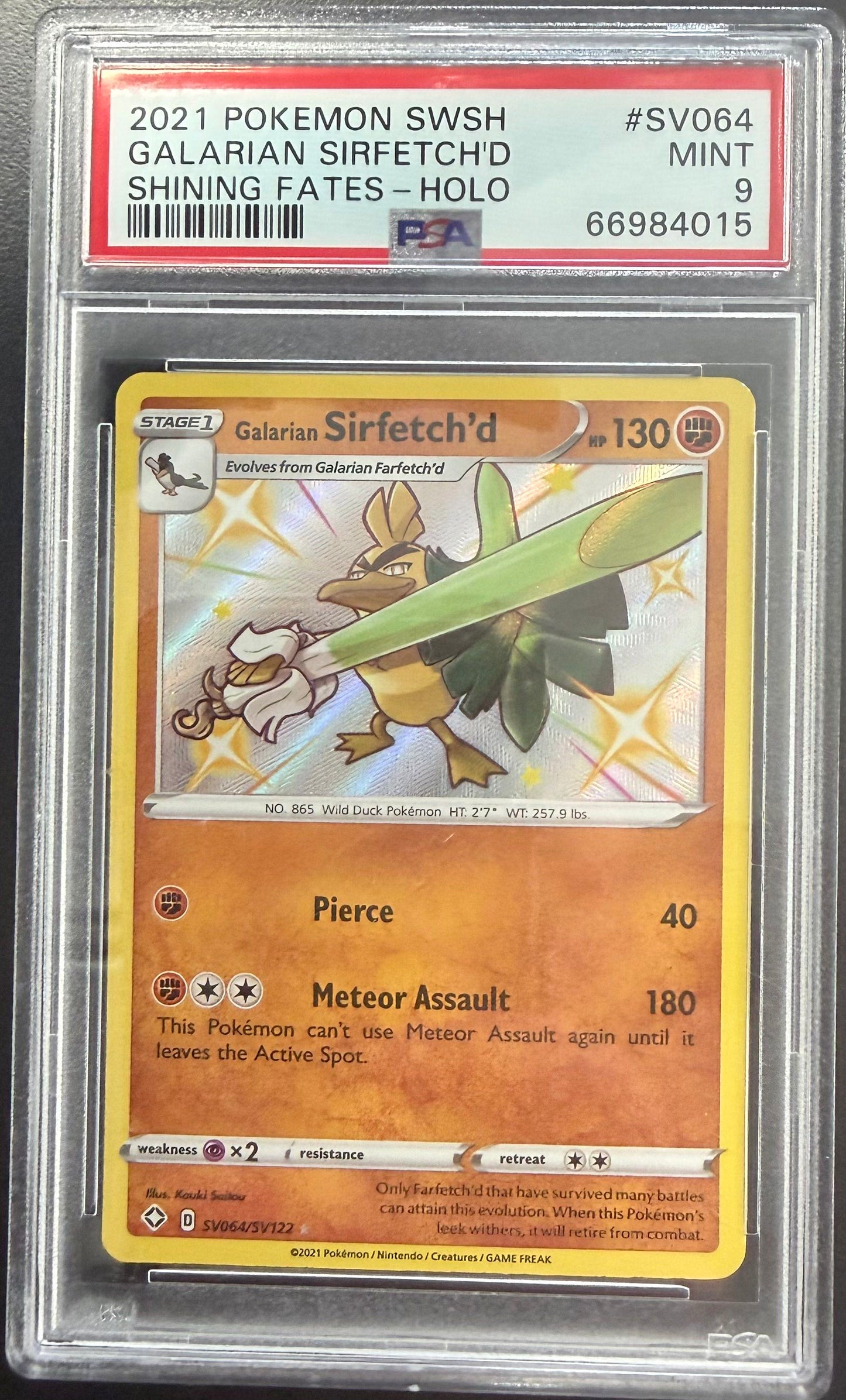Graded Pokemon - Galarian Sirfetch'd (SV064/SV122) Shining Fates PSA 9