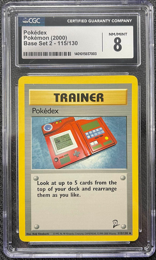 Graded Pokemon - Pokedex (115/130) Base Set 2 CGC 8