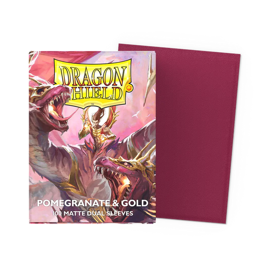 Dragon Shield Sleeves: Standard DUAL - Matte Pomegranate/Gold (100 ct)