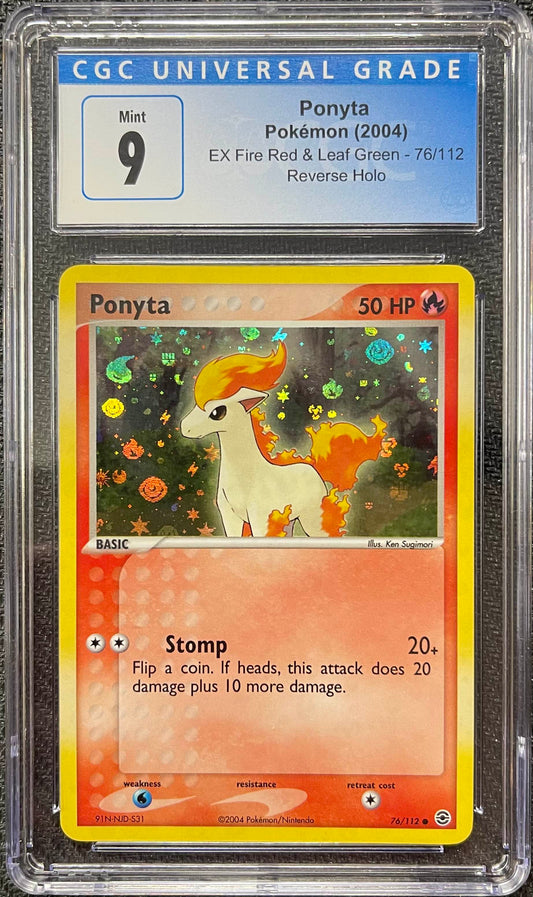 Graded Pokemon - Ponyta (76/112) EX Fire Red & Leaf Green Reverse CGC 9