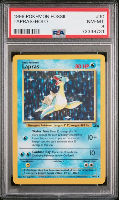 Graded Pokemon - Lapras (10/62) Fossil PSA 8