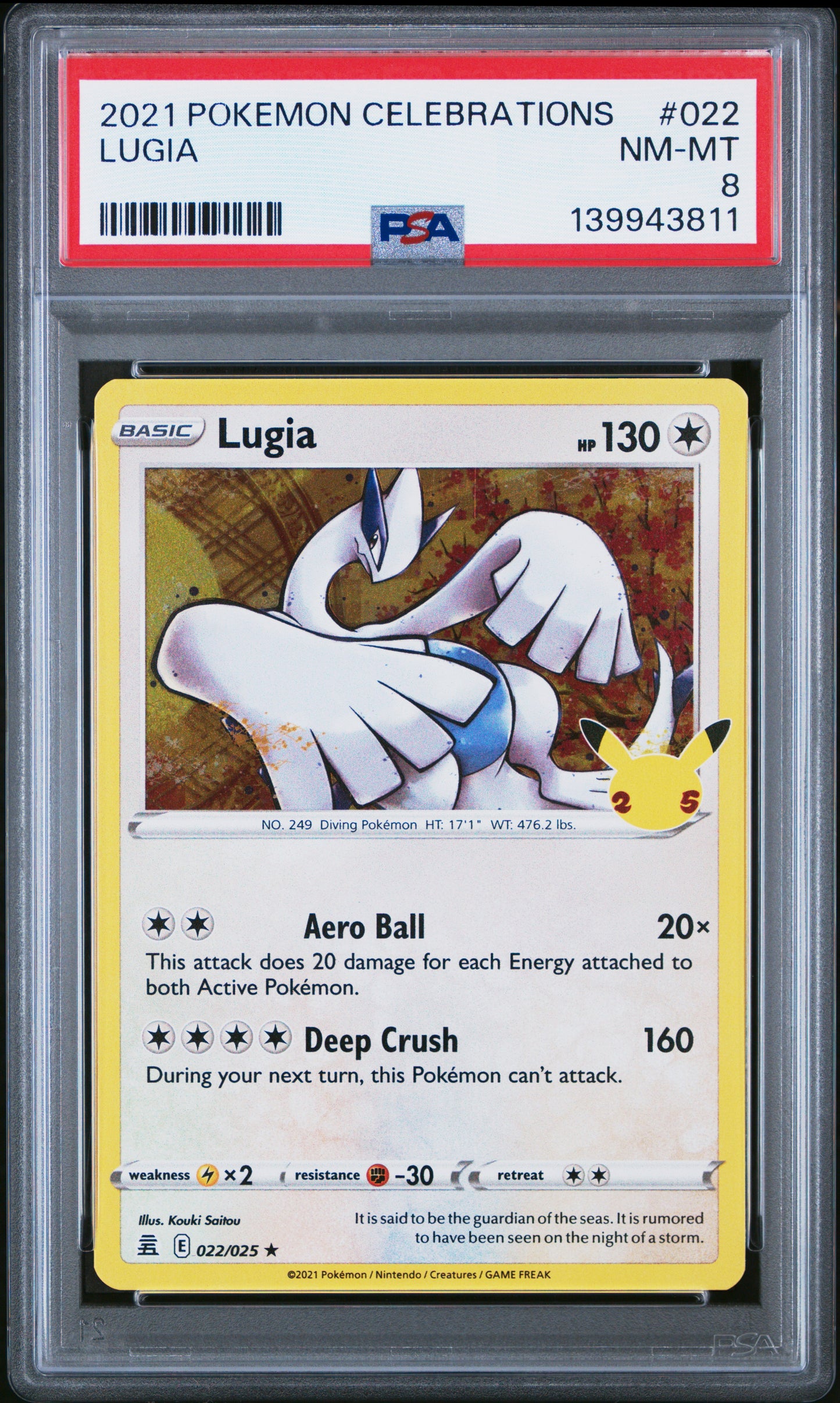 Graded Pokemon - Lugia (022/025) Celebration PSA 8