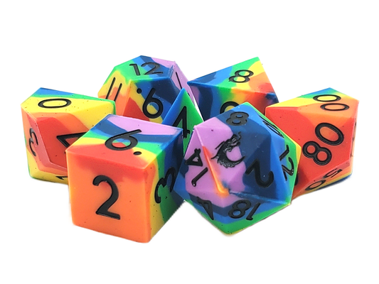 Rainbow Silicone RPG Dice Set