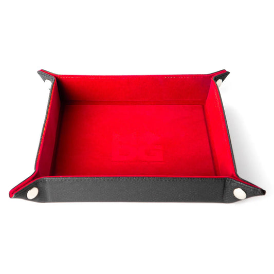 FanRoll - Velvet Dice Tray With Leather Backing: Red