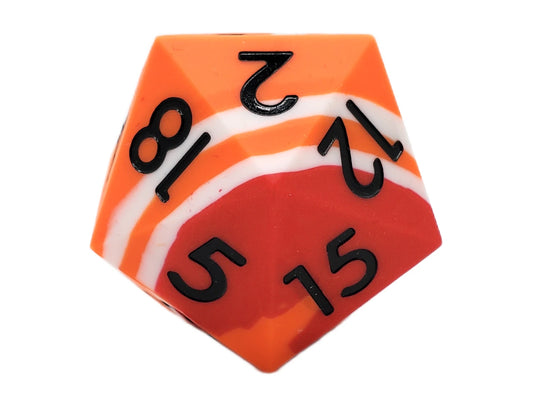 50mm Silicone D20 - Red, White & Orange
