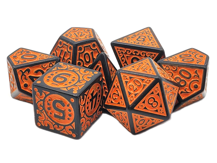 Rune Dice - Magical Runes - Orange RPG Dice Set (Copy)