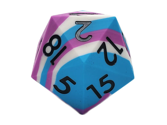 50mm Silicone D20 - Blue, White & Lilac
