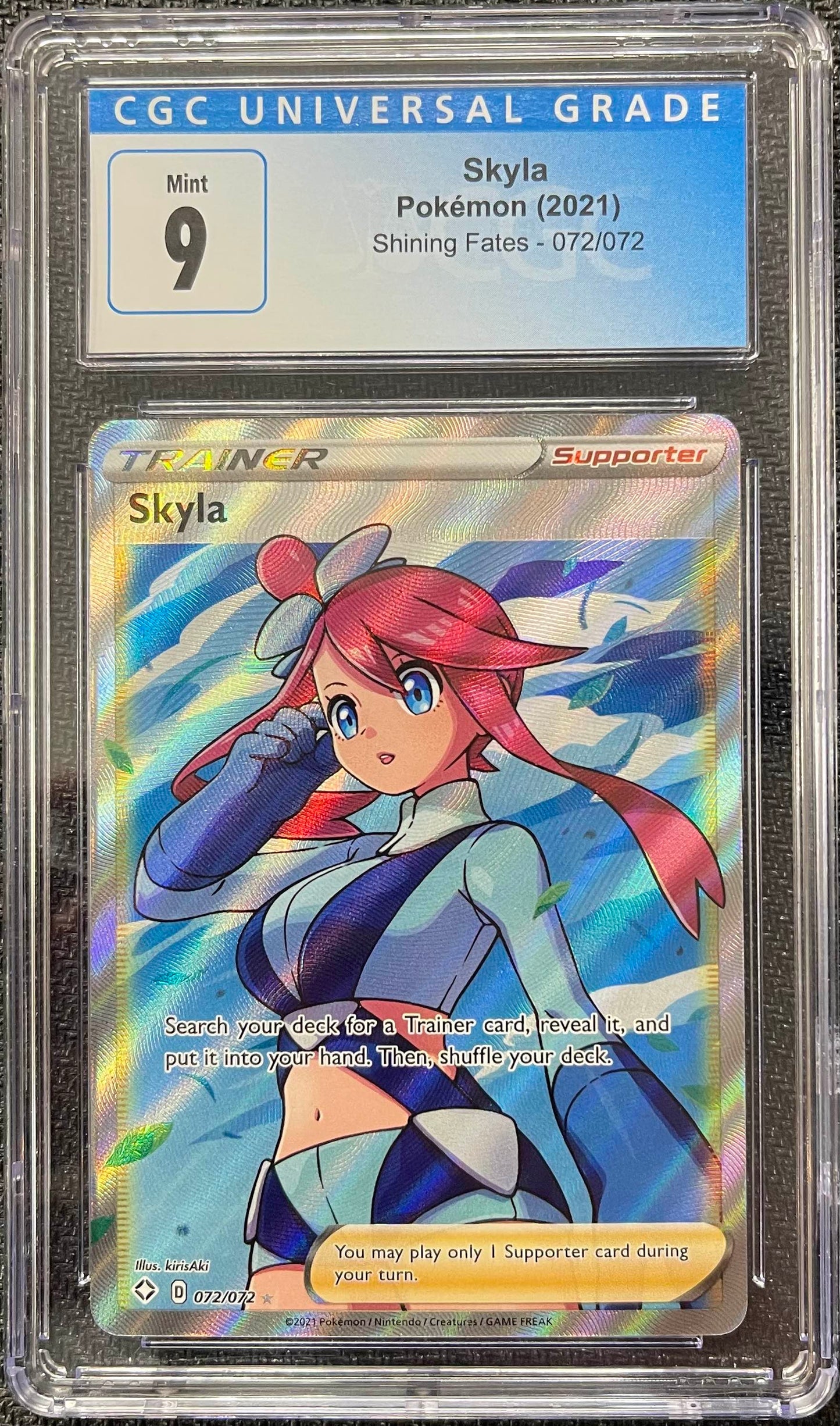 Graded Pokemon - Skyla (072/072) Shining Fates CGC 9