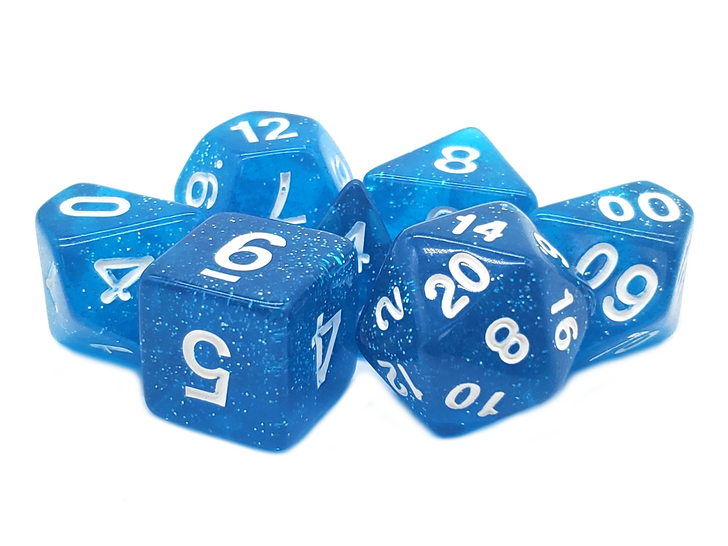 Sparkle - Translucent Blue RPG Dice Set