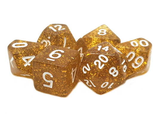 Sparkle - Translucent Gold RPG Dice Set