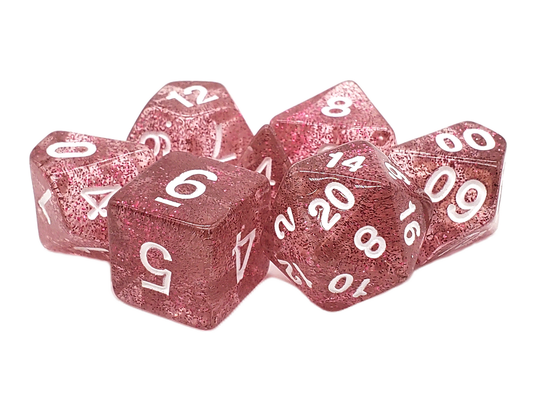 Sparkle -  Translucent Mauve RPG Dice Set