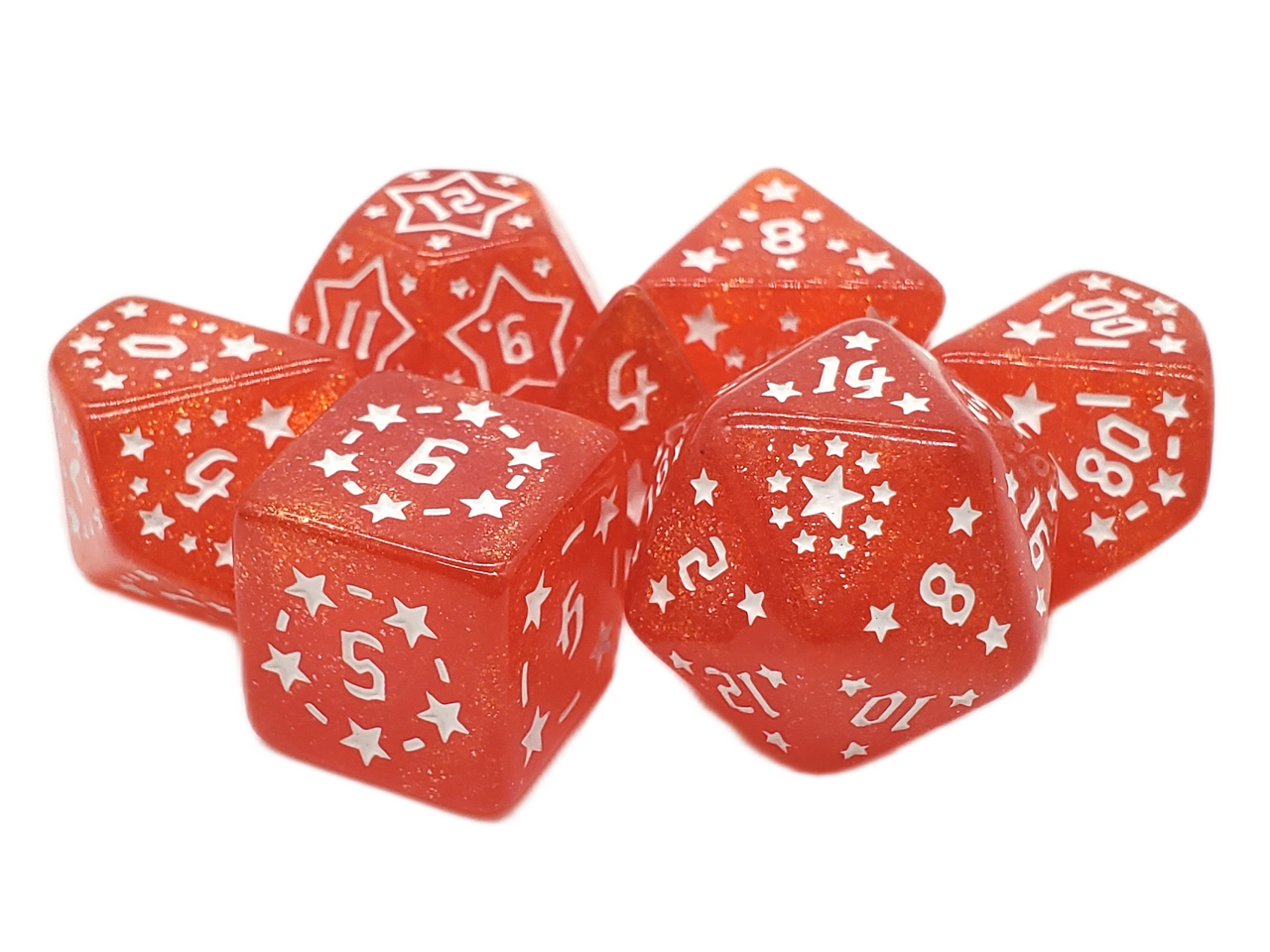 Rune Dice - Starlight - Orange RPG Dice Set