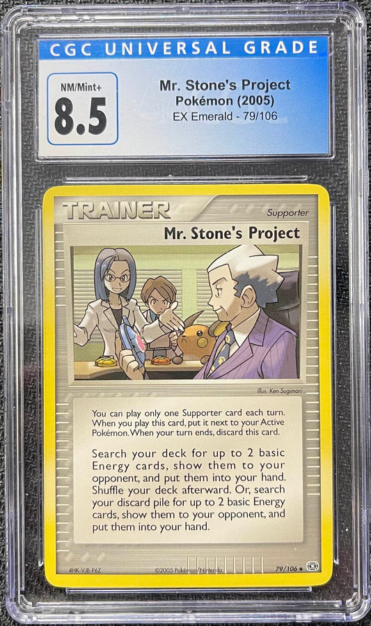 Graded Pokemon - Mr. Stone's Project (79/106) EX Emerald CGC 8.5