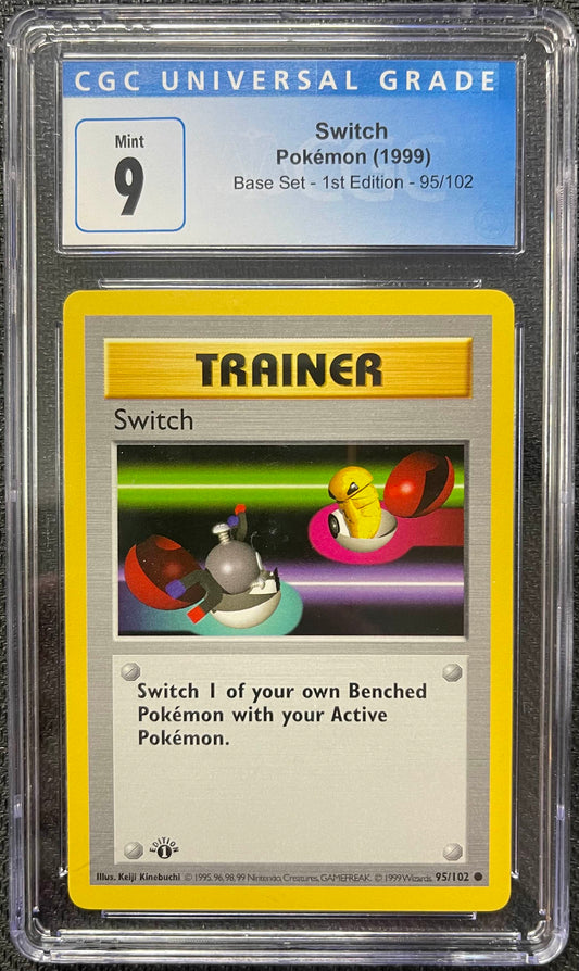 Graded Pokemon - Switch (95/102) Base Set 1st Edition CGC 9