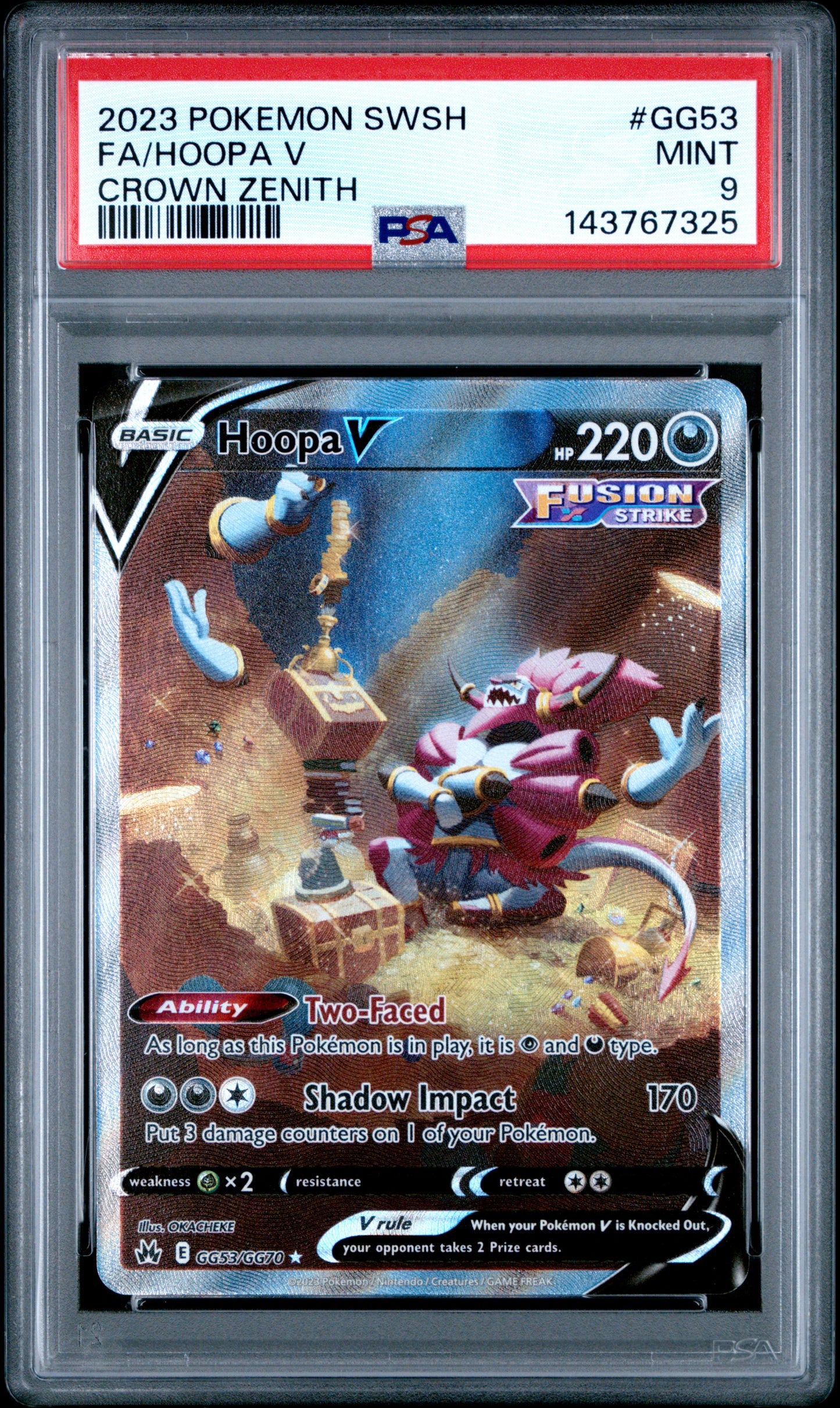 Graded Pokemon - Hoopa V (GG53/GG70) Crown Zenith PSA 9