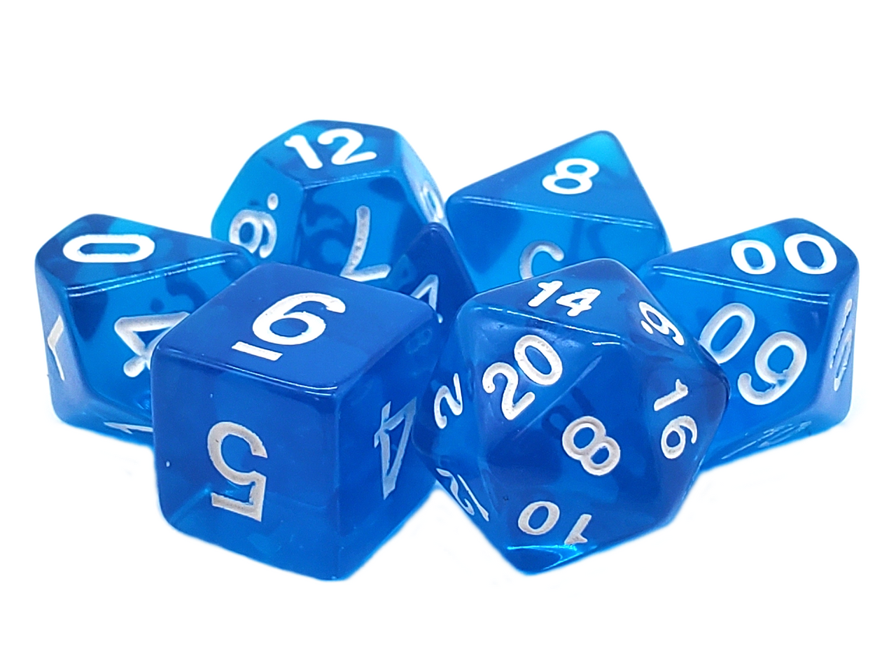 Translucent Blue RPG Dice Set