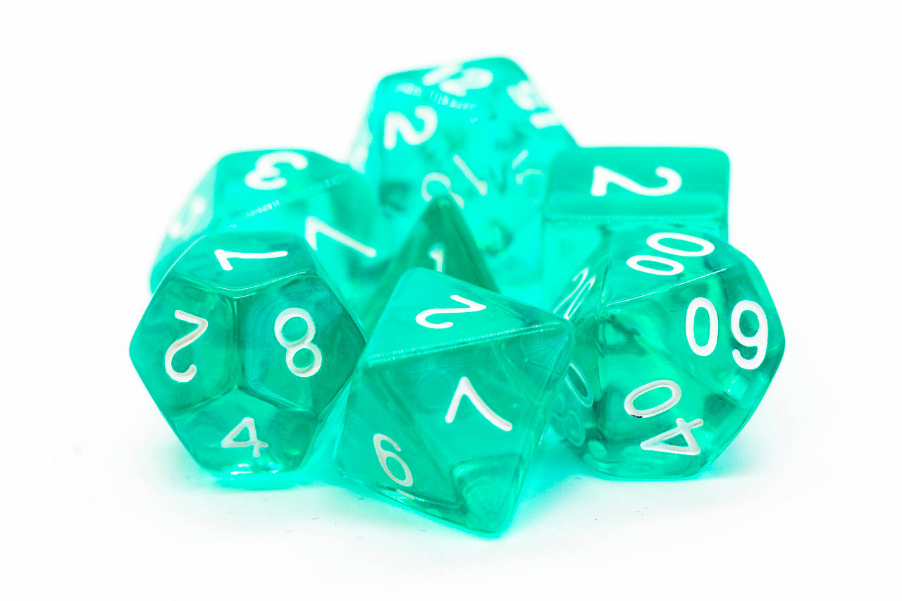 Translucent Teal RPG Dice Set