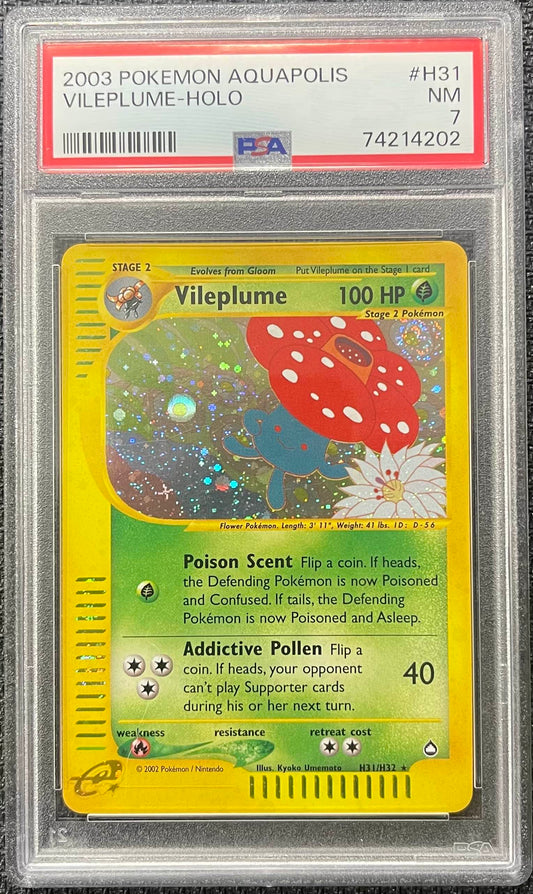 Graded Pokemon - Vileplume (H31/H32) Aquapolis PSA 7