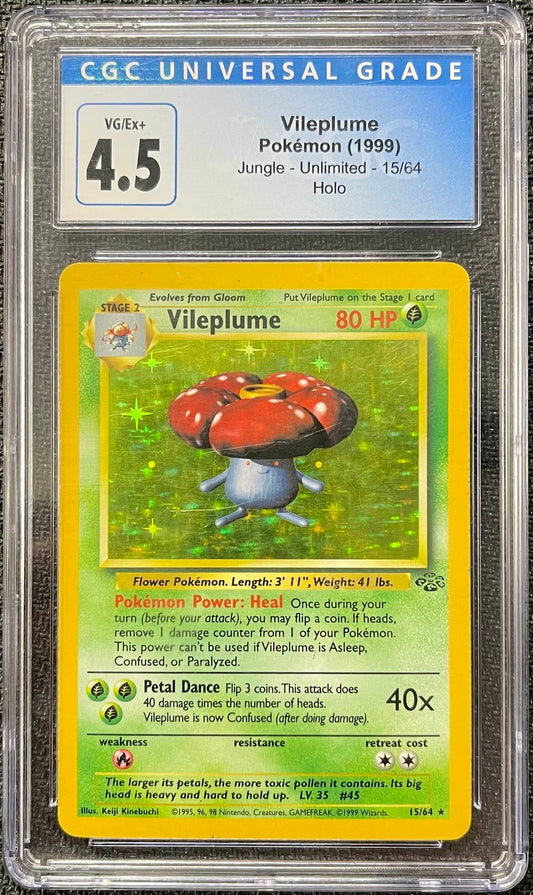 Graded Pokemon - Vileplume (15/64) Jungle CGC 4.5