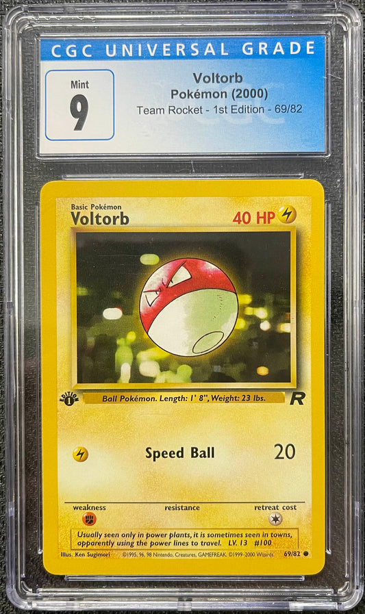 Graded Pokemon - Voltorb (69/82) Team Rocket 1st Edition CGC 9