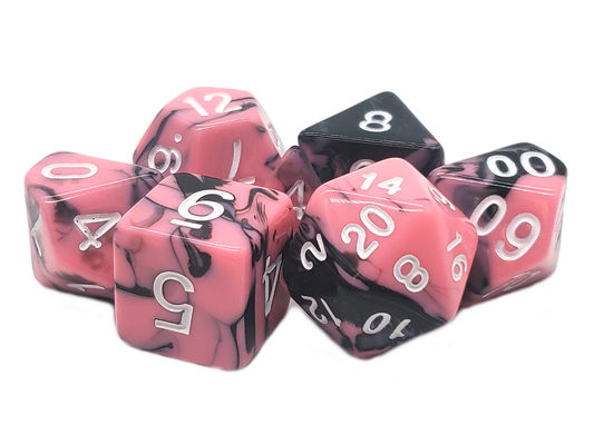 Vorpal - Pink & Black RPG Dice Set