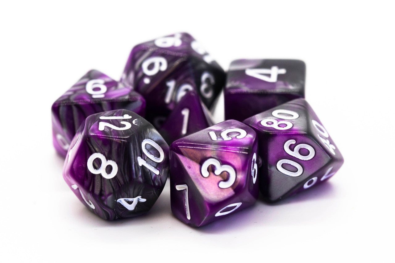 Vorpal - Silver & Purple RPG Dice Set