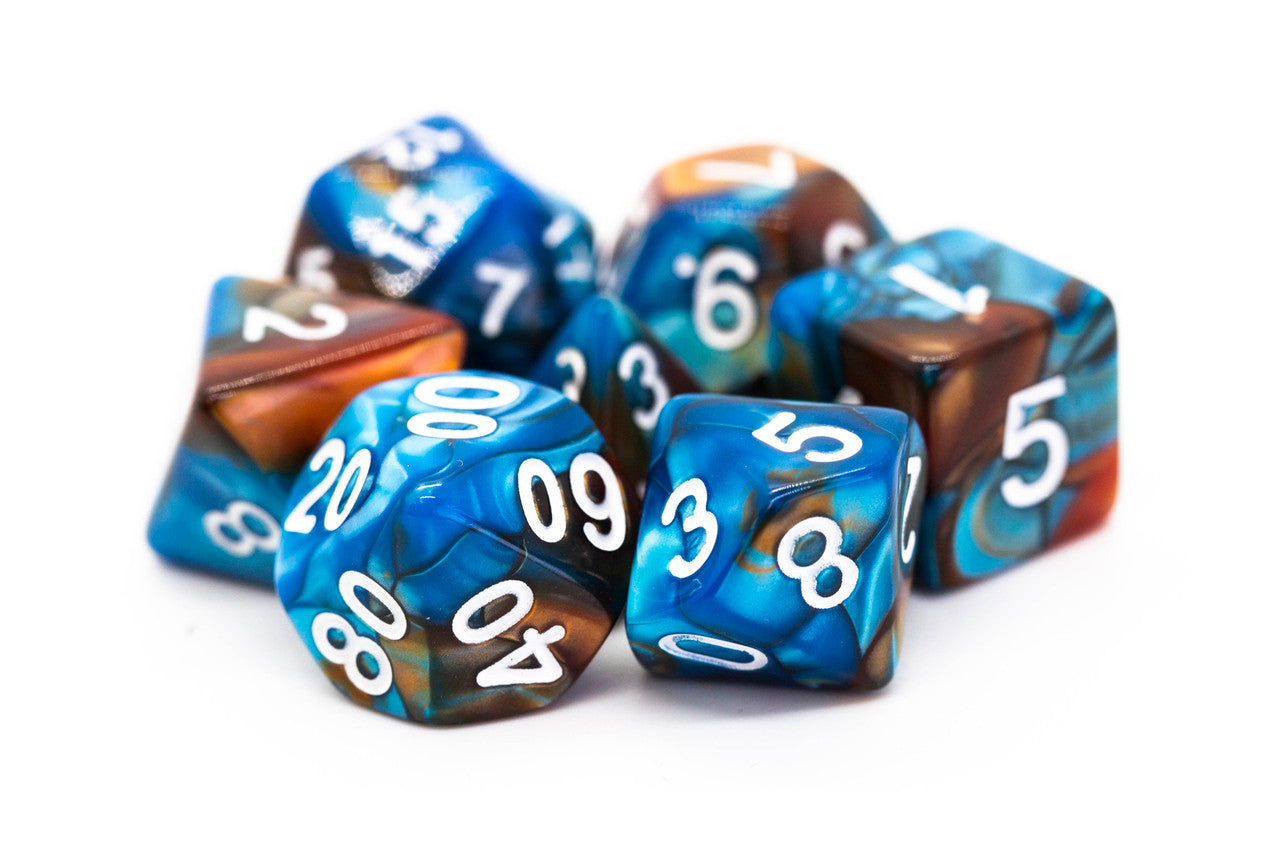 Vorpal - Teal & Brown RPG Dice Set