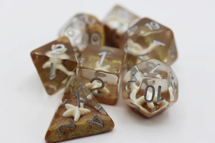 Starfish & Gold Sand RPG Dice Set