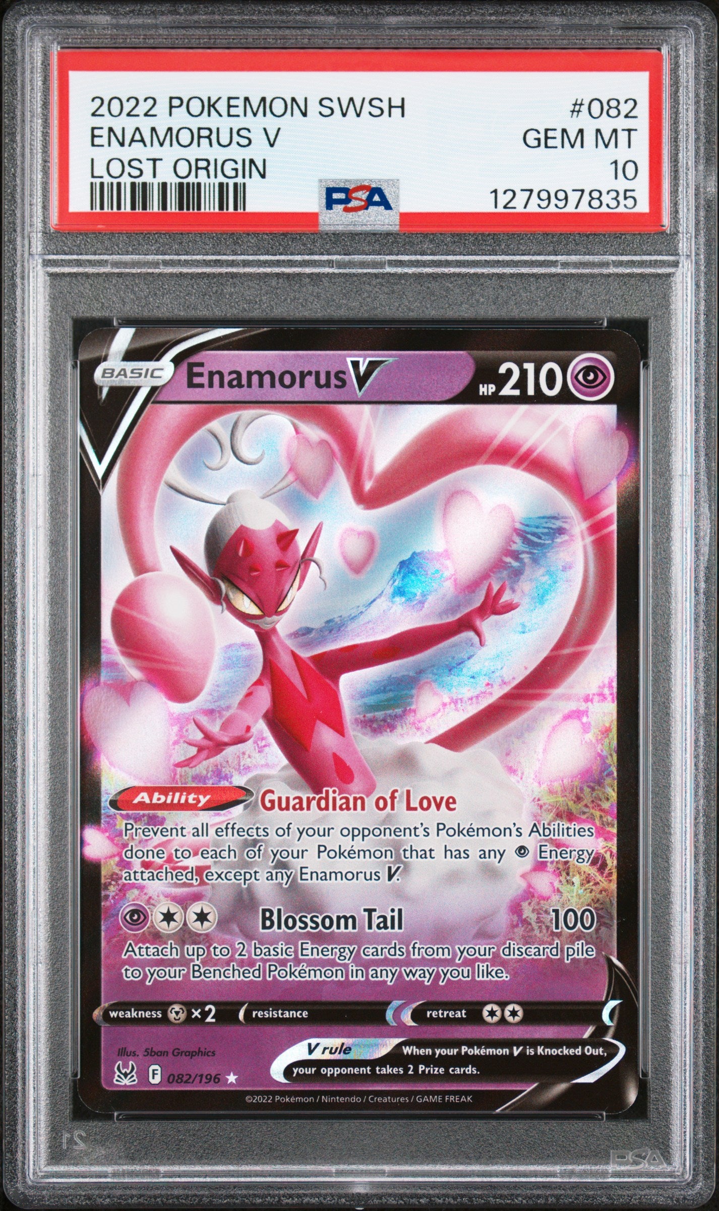 Graded Pokemon - Enamorus V (082/196) Lost Origin PSA 10