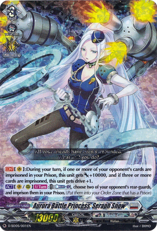 Aurora Battle Princess, Seraph Snow (Parallel Foil) (D-SD05/001EN) [Tomari Seto: Aurora Valkyrie]