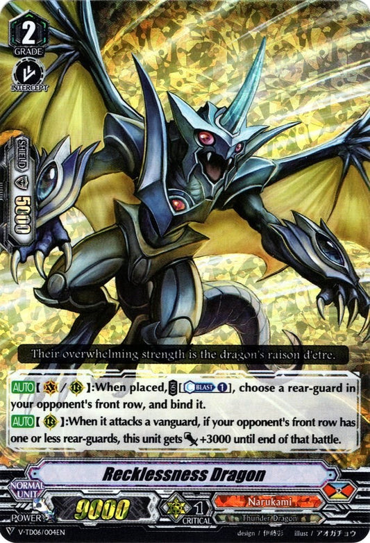 Recklessness Dragon (Parallel Foil) (V-TD06/004EN) [Naoki Ishida]
