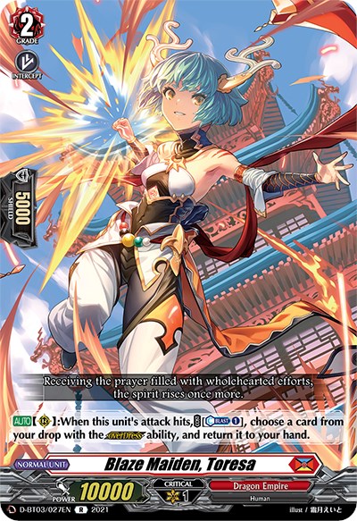 Blaze Maiden, Toresa (D-BT03/027EN) [Advance of Intertwined Stars]