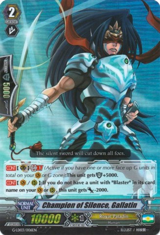 Champion of Silence, Gallatin (RRR) (G-LD03/006EN) [G-Legend Deck Vol.3: The Blaster]