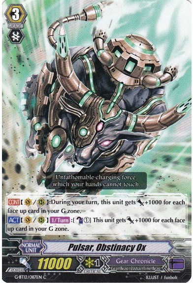 Pulsar, Obstinacy Ox (G-BT12/087EN) [Dragon King's Awakening]