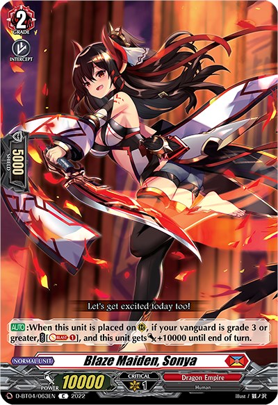 Blaze Maiden, Sonya (D-BT04/063EN) [Awakening of Chakrabarthi]