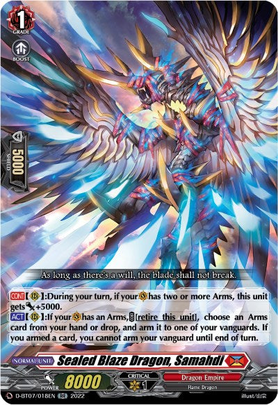 Sealed Blaze Dragon, Samahdi (D-BT07/018EN) [Raging Flames Against Emerald Storm]