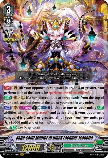 Sage-saint Mentor of Black Lacquer, Isabelle (V-BT11/004EN) [Storm of the Blue Cavalry]